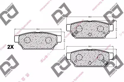 Комплект тормозных колодок, дисковый тормоз DJ PARTS купить